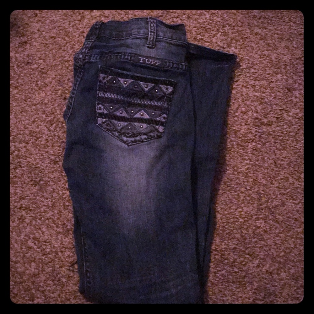 Cowgirl Tuff Slate cute black stitching on pockets